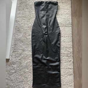 Naked Wardrobe Black Leather Dress